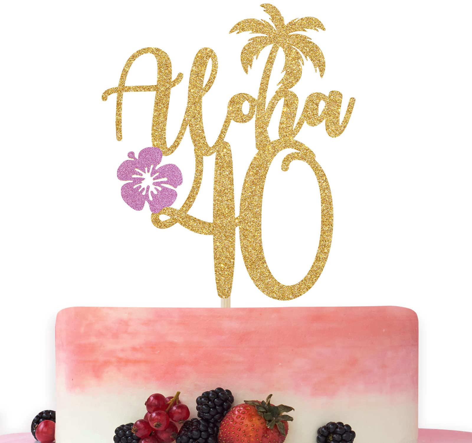 Happy 40th Birthday Banner - Gold Glitter "Cheers To 40 Years" Party Decoration For Anniversary Or Birthday
