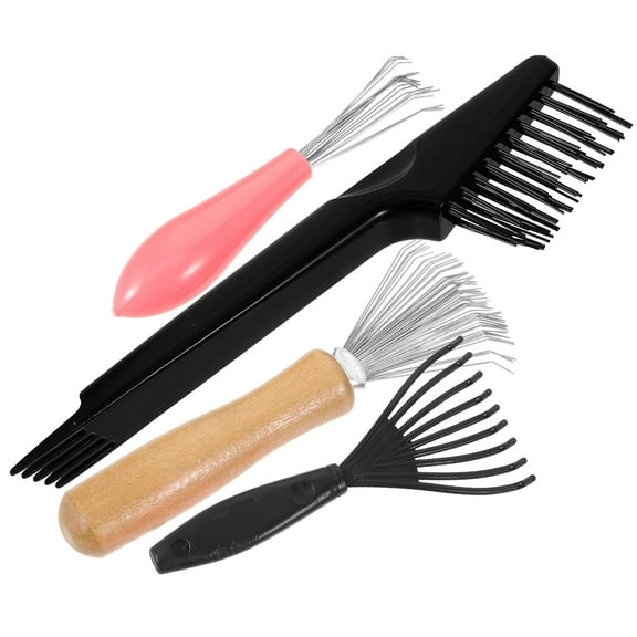 Aloha 4Pcs Hair Removal Brush Tool Scalp Cleaning Comb Hair Brush Cleaner Hair Brush Cleaner Tool