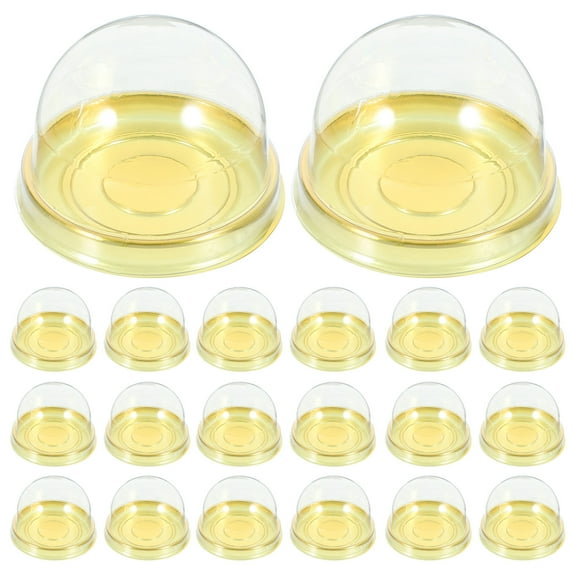 Aloha 50pcs Mooncakes Boxes Single Cupcake Container Mini Cupcake Box Muffin Dome Moon Cake Single Container Boxes