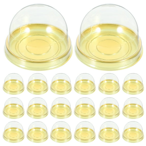 Aloha 50pcs Mooncakes Boxes Single Cupcake Container Mini Cupcake Box Muffin Dome Moon Cake Single Container Boxes