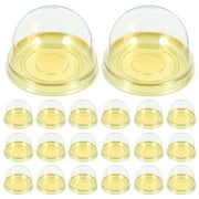 Aloha 50pcs Mooncakes Boxes Single Cupcake Container Mini Cupcake Box Muffin Dome Moon Cake Single Container Boxes