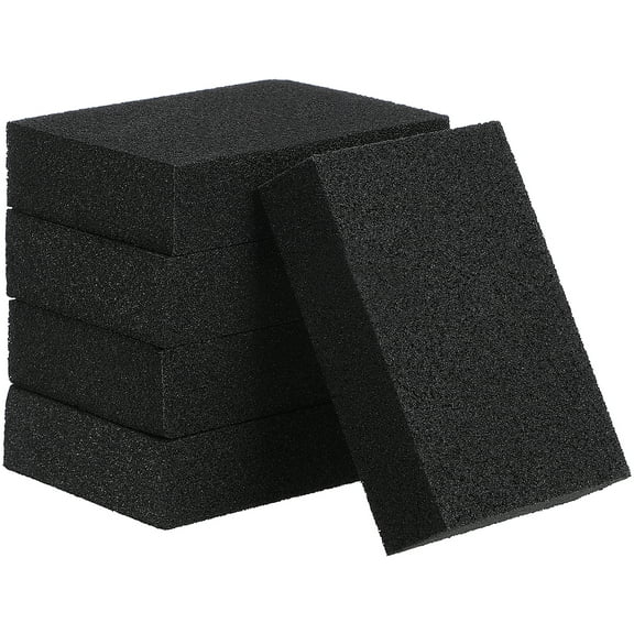 Aloha 5pcs Descaling Nano Alumina Magical Eraser Cleaning Sponge Bowl Dish Washing Sponge Stain Remover Pads Brush for Home Restaurant Hotel (Black)