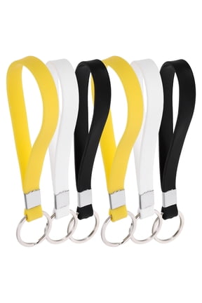 6pcs Silicone Key Extension Wristband Jelly Spoon Portable Keychain Wrist Lanyard Rope Lanyards (Mixed Color)