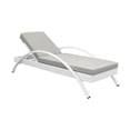 thumbnail image 1 of Aloha Adjustable Outdoor Chaise Lounge Chair in White and Grey, 1 of 9
