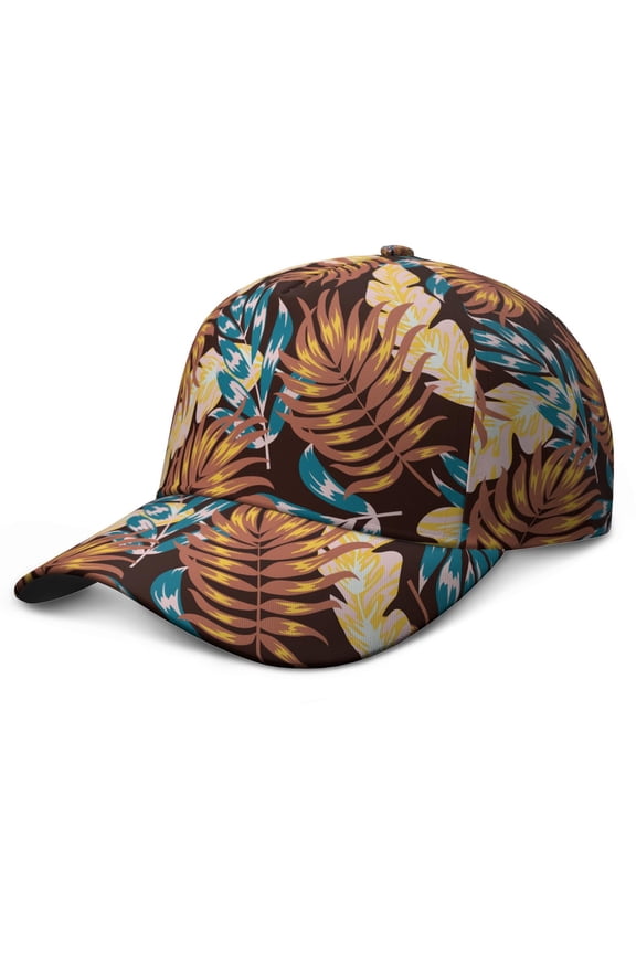 Aloha Baseball Cap, Classic Adjustable Dad Hat with Quick-Drying and Sweat Absorption, Tropical Plant and Jungle Leaves Print Performance Hat for Casual Outdoor Sports