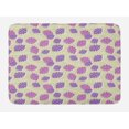thumbnail image 1 of Aloha Bath Mat, Leaves Pattern in a Grunge Style Repetitive and Sketchy Violet Tones, Plush Bathroom Decor Mat with Non Slip Backing, 29.5" X 17.5", Lavender Lilac, by Ambesonne, 1 of 2