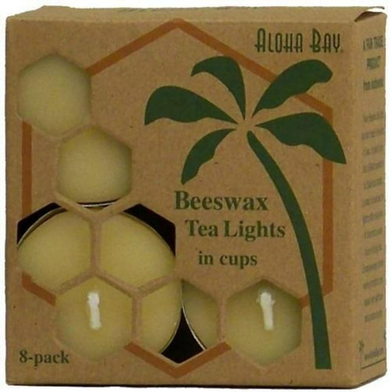 Aloha Bay Bees Wax Tea Light Candles 8 ea