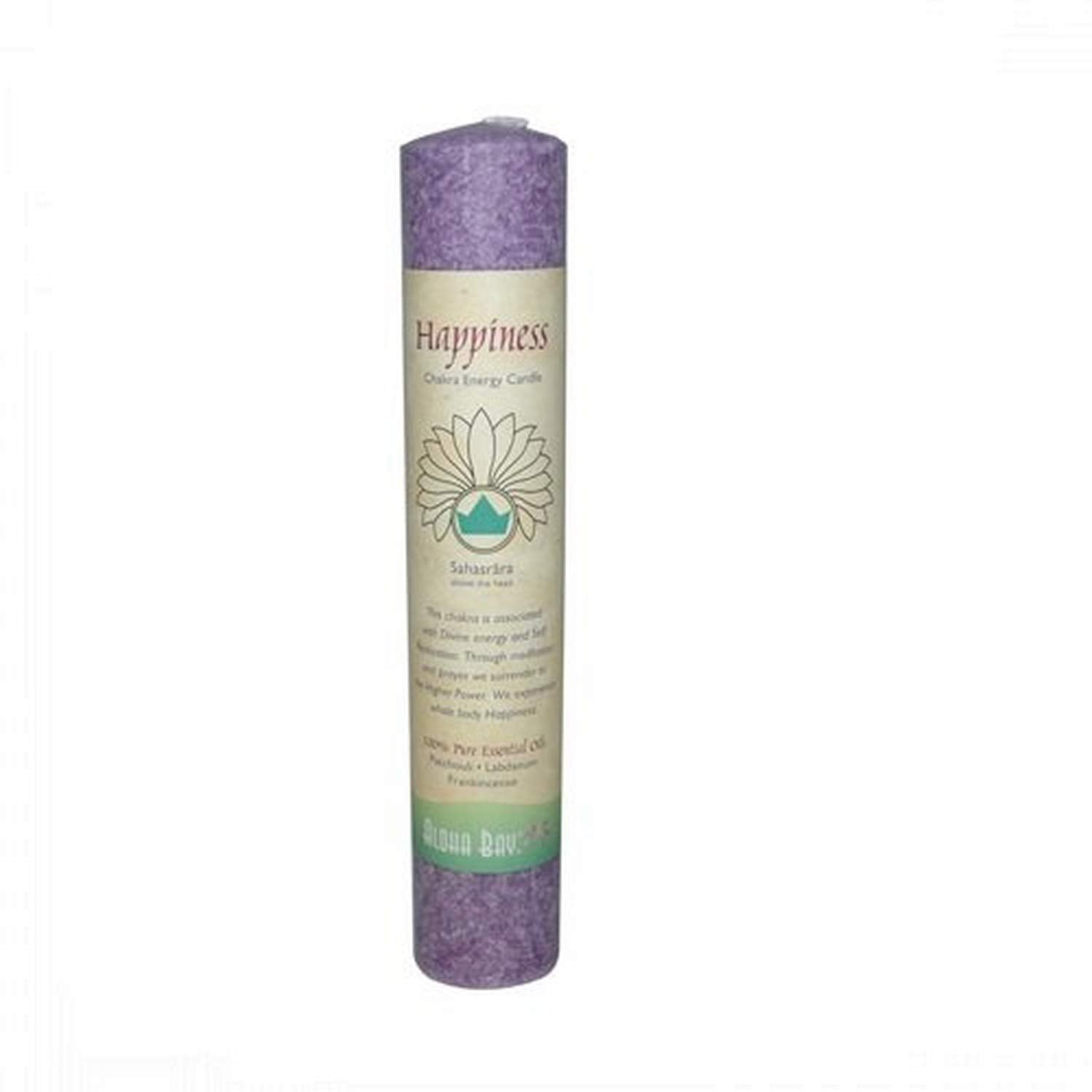 8-Inch Purple Beeswax Chakra Energy Pillar Candle
