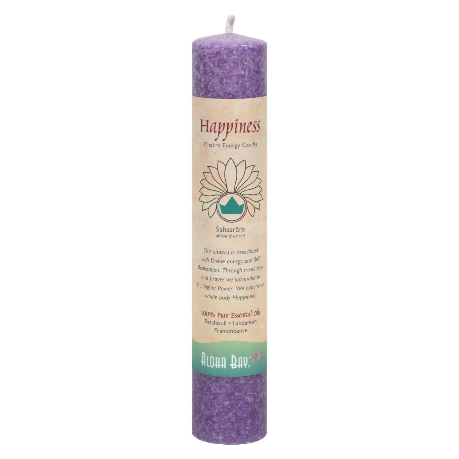 8-Inch Purple Beeswax Chakra Energy Pillar Candle