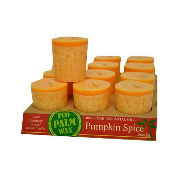 Aloha Bay Eco Palm Wax Votive Candle, Pumpkin Spice - 2 Oz, 12 Ea