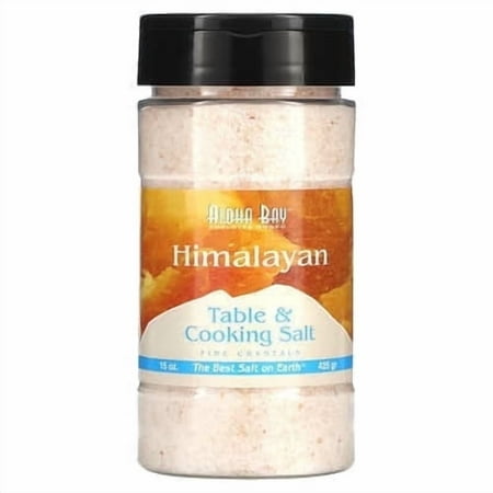 Aloha Bay Himalayan Fine Crystals, Table And Cooking Salt - 15 Oz, 3 Pack
