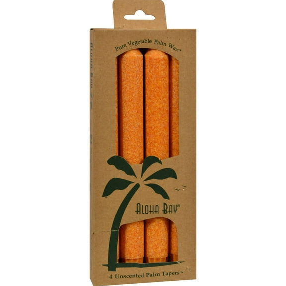 Aloha Bay Palm Tapers 9 Inches Orange Candles, Unscented, 4 Ea
