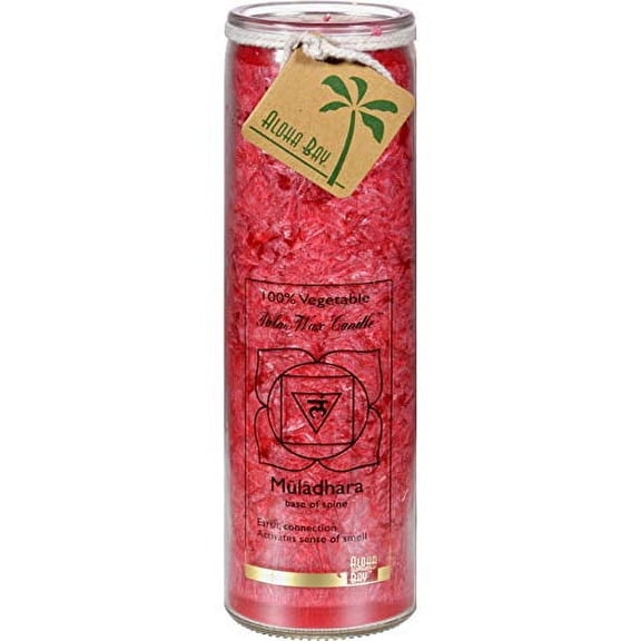 Aloha Bay Unscented 8 Inches Chakra Muladhara Red Candle Jar- 16 Oz