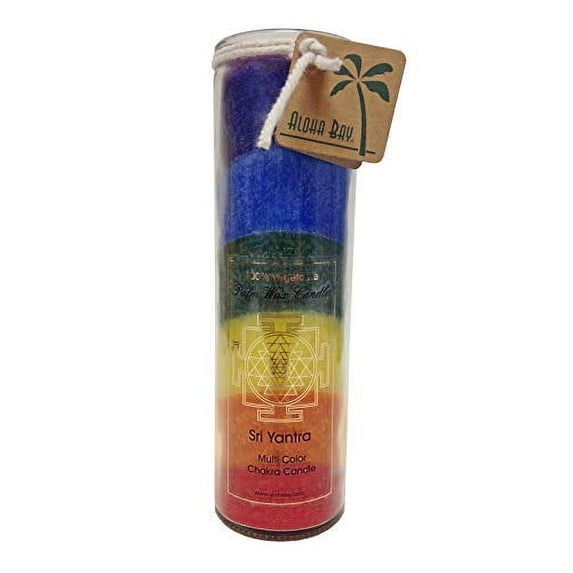 Aloha Bay Unscented Chakra Jar Rainbow Sri Yantra Candle (826792)
