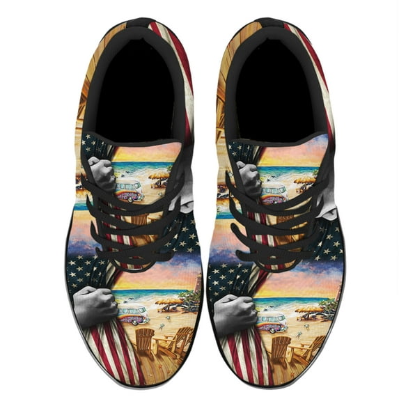 Aloha Beach Shoes Women's Fashion Sneakers Tennis Running Shoes for Men Women Black Size 7.5