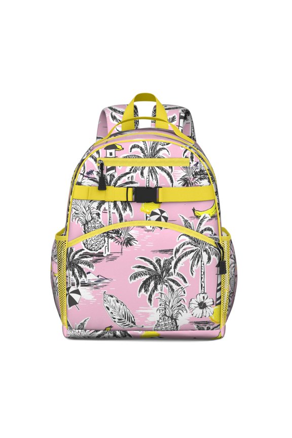Aloha Beach Vacation Waterproof Backpack - Lightweight Ergonomic Book Bag for Students with Heavy Loads