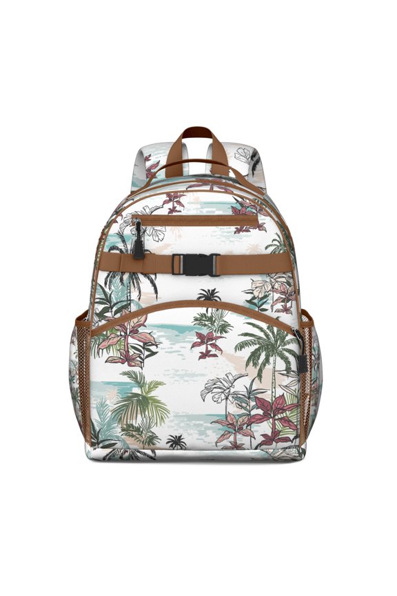 Aloha Beach Vacation Waterproof Backpack - Lightweight Ergonomic Book Bag for Students with Heavy Loads
