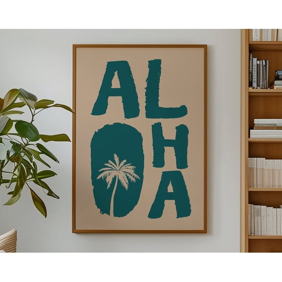 Aloha Beach Vibe Artwork! Boho, Minimalist Modern Art, Boho, Beach Day Art, Physical Poster Print Shipped To You! Wall Art, Modern Wall Decor, 8x12 UNFRAMED