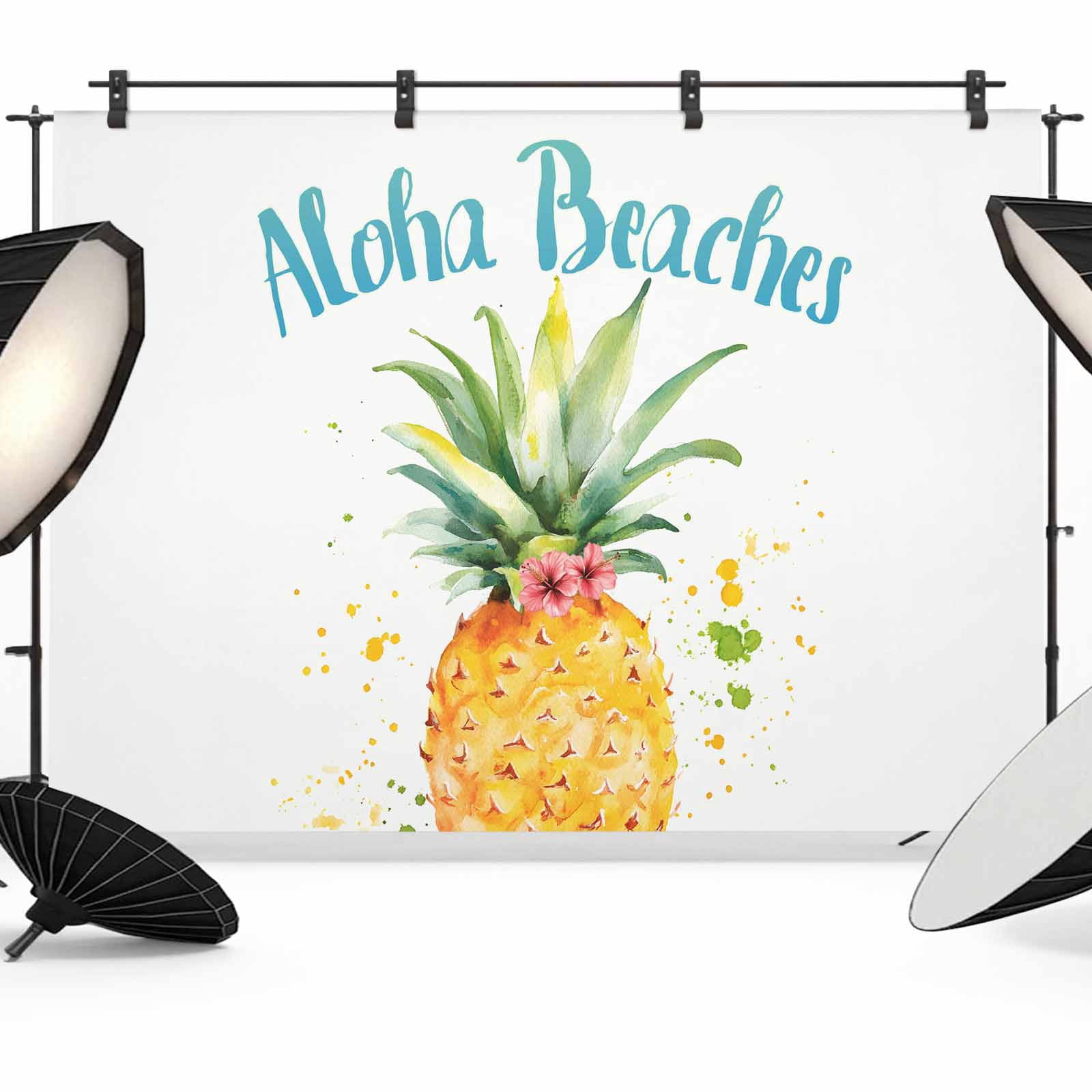 Aloha Beaches Backdrop for Photography, Pineapple Summer Fruit Photo ...