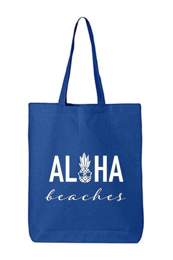 Aloha Beaches Pineapple Cotton Canvas Tote Bag