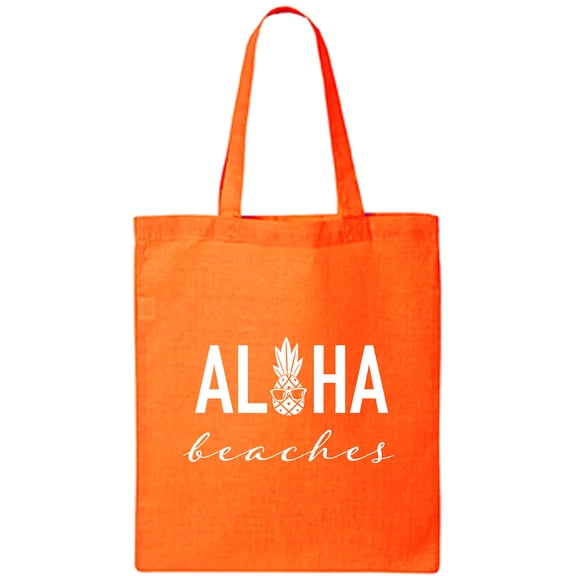 Aloha Beaches Pineapple Cotton Canvas Tote Bag