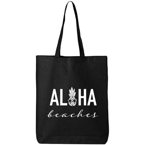 Aloha Beaches Pineapple Cotton Canvas Tote Bag