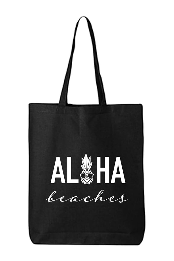 Aloha Beaches Pineapple Cotton Canvas Tote Bag