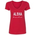 thumbnail image 1 of Aloha Beaches Pineapple Womens V-Neck T-Shirt, 1 of 2