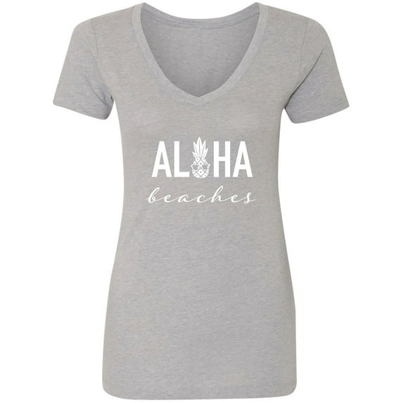 Aloha Beaches Pineapple Womens V-Neck T-Shirt