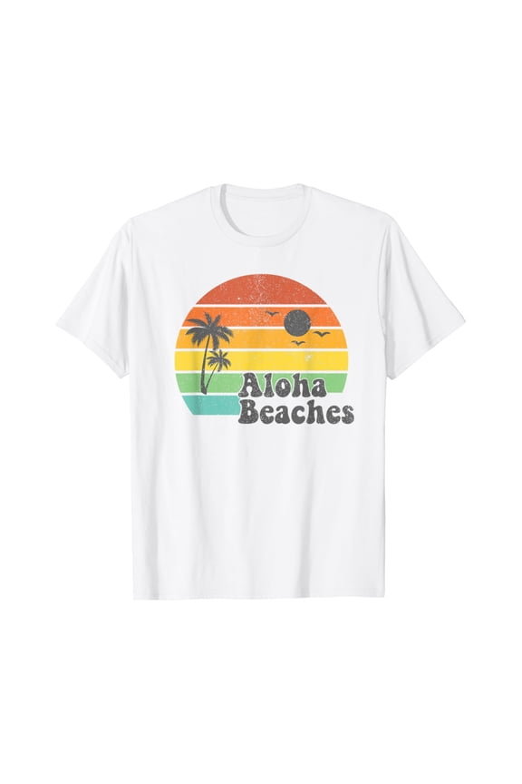 Aloha Beaches Retro Beach Vacation Summer Quote Women Gift T-Shirt Unisex S-5XL Hot Trending Shirt, Vintage Birthday Gift