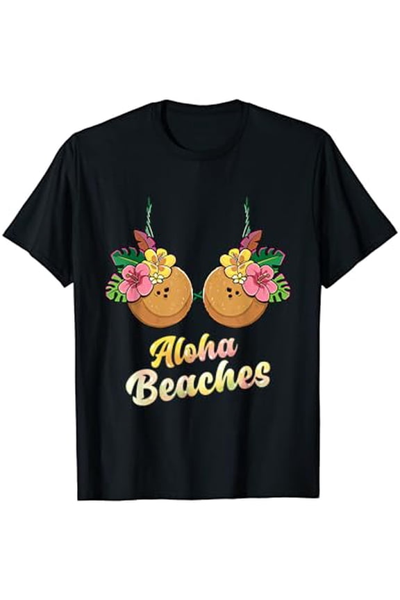 Aloha Beaches Summer Coconut & Flower Women T-Shirt
