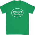 thumbnail image 1 of Aloha Beaches T-Shirt Funny Sand Vacation Holiday Trip Hawaii Tee - Green, XL, 1 of 1