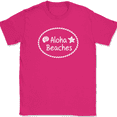 thumbnail image 1 of Aloha Beaches T-Shirt Funny Sand Vacation Holiday Trip Hawaii Tee - Pink, S, 1 of 1