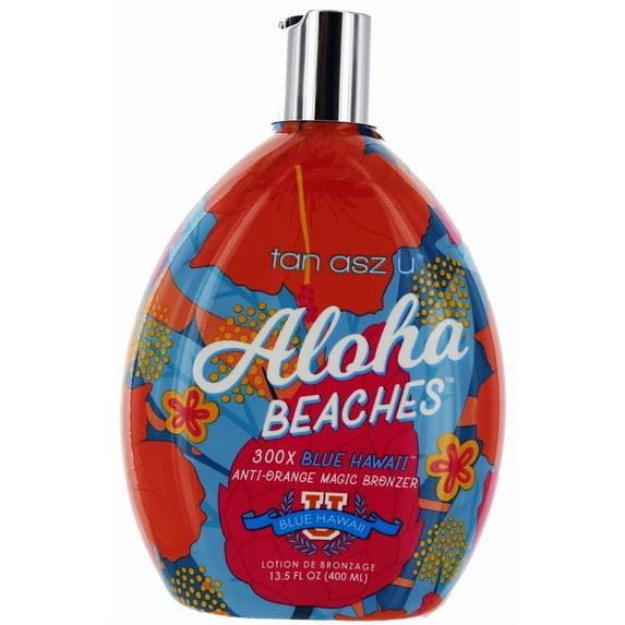 Aloha Beaches Tanning Lotion with 300X Blue Hawaii Anti-Orange Magic Bronzer