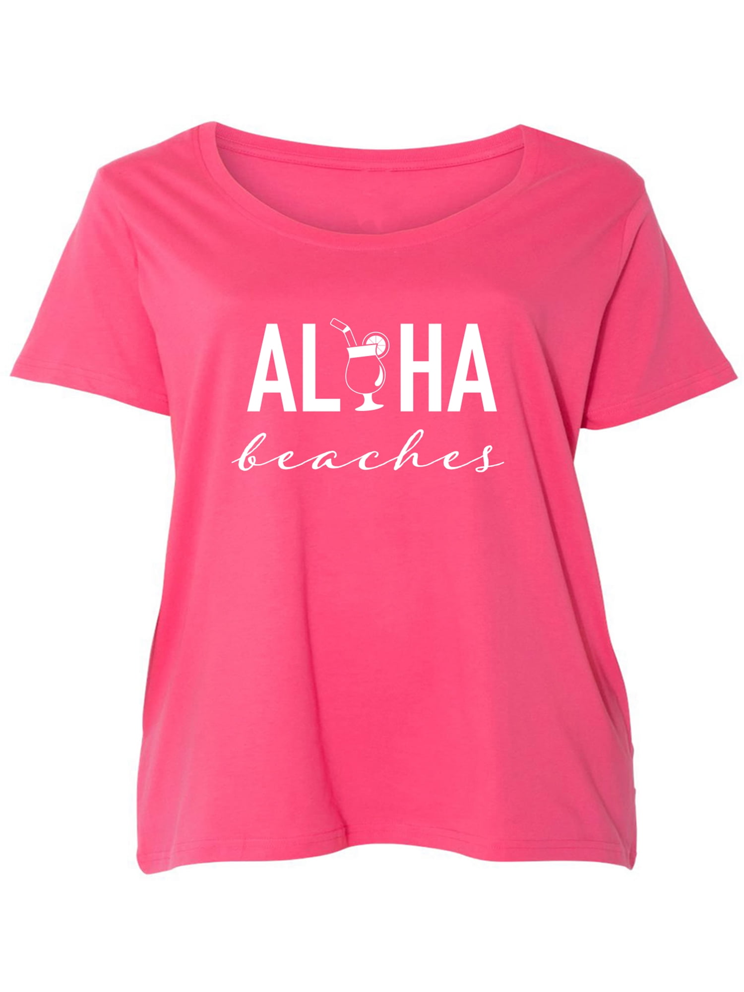 Aloha Beaches (cocktail) Womens Plus Size Scoopneck Tee