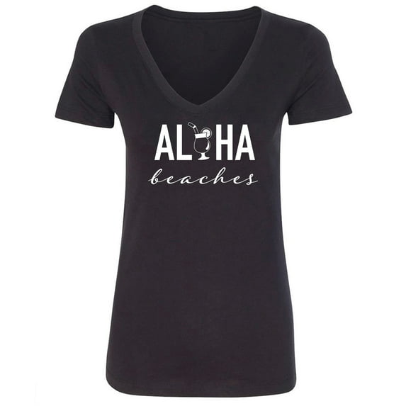 Aloha Beaches (cocktail) Womens V-Neck Tee
