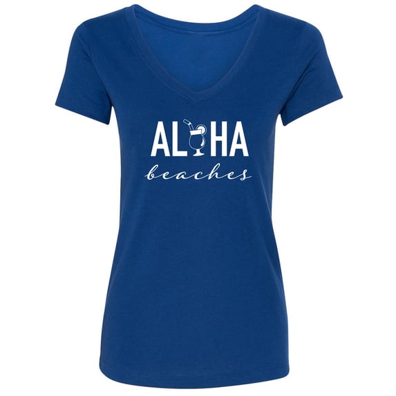 Aloha Beaches (cocktail) Womens V-Neck Tee