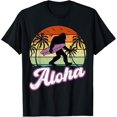 thumbnail image 1 of Aloha Bigfoot Cradling Surfboard Sasquatch in Hawaii Vintage T-ShirtMen and women, Black T-shirt, size: Extra large, 1 of 4