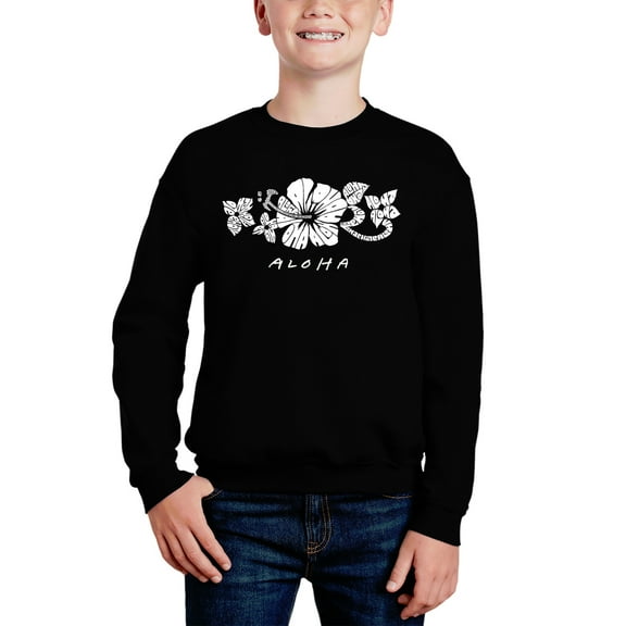 Aloha - Boy's Word Art Crewneck Sweatshirt
