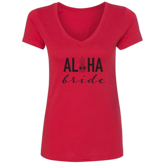 Aloha Bride Womens V-Neck Tee