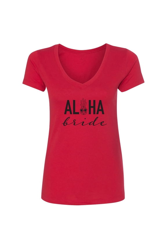 Aloha Bride Womens V-Neck Tee