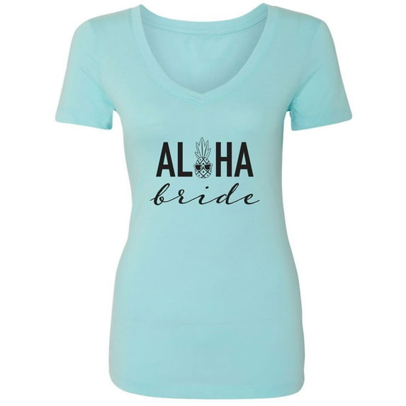 Aloha Bride Womens V-Neck Tee