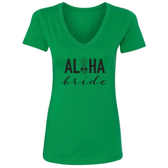 Aloha Bride Womens V-Neck Tee