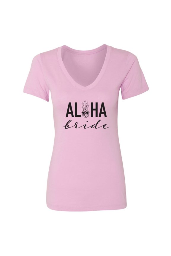 Aloha Bride Womens V-Neck Tee