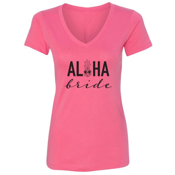 Aloha Bride Womens V-Neck Tee