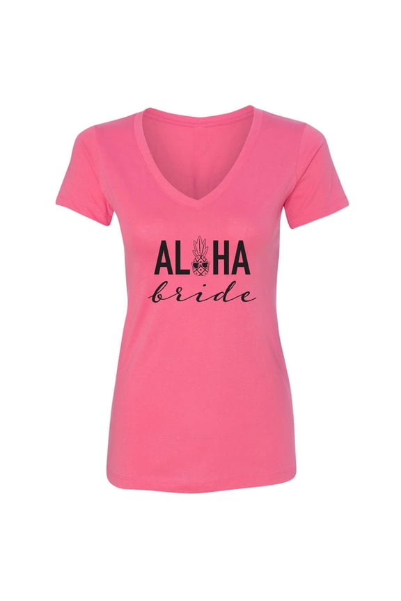Aloha Bride Womens V-Neck Tee
