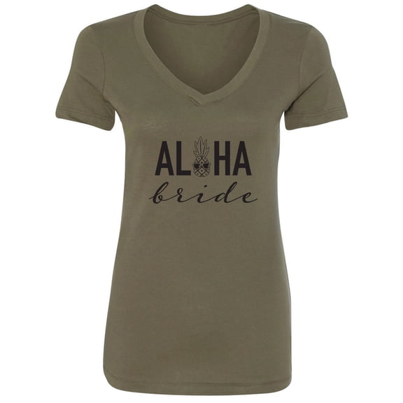 Aloha Bride Womens V-Neck Tee