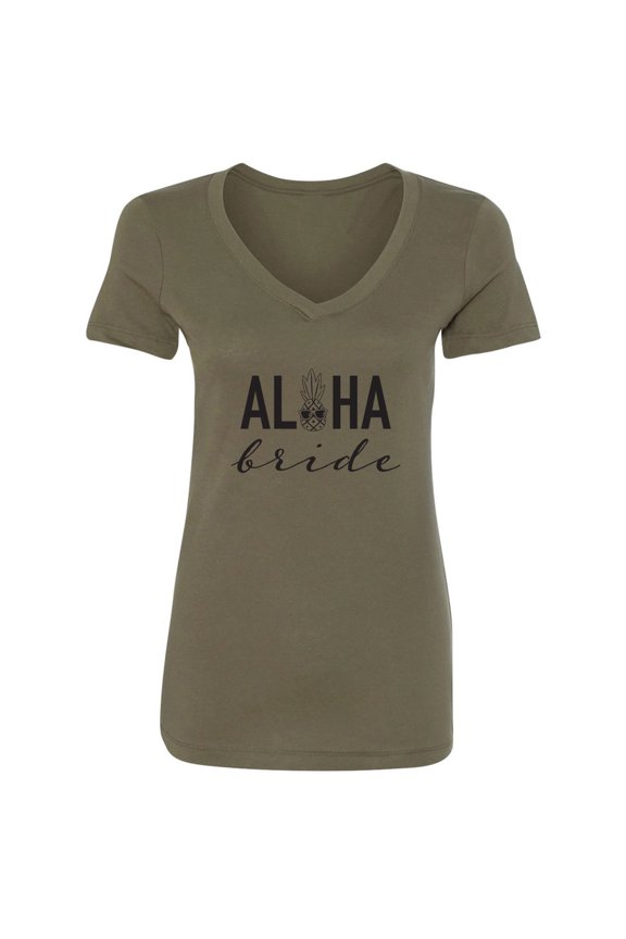 Aloha Bride Womens V-Neck Tee