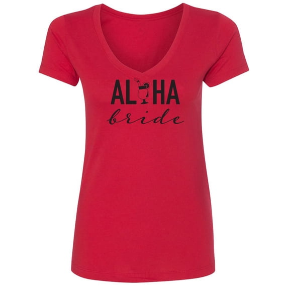 Aloha Bride (cocktail) Womens V-Neck Tee