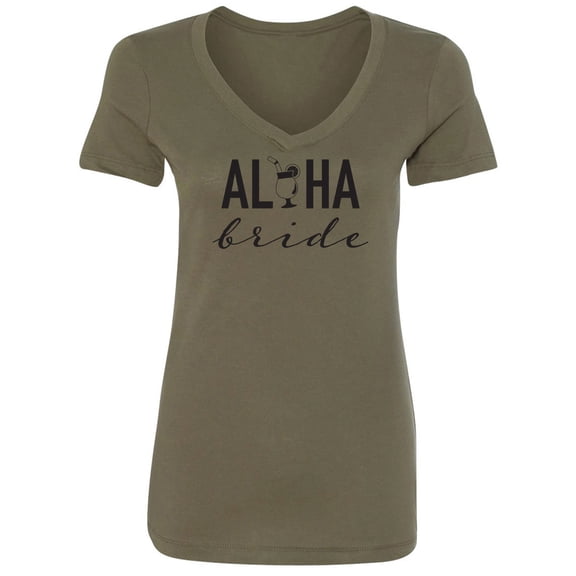 Aloha Bride (cocktail) Womens V-Neck Tee